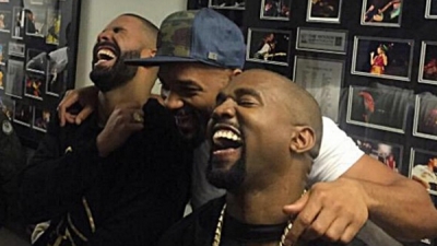 Mocking Meek? Drake and Kanye West Seen Laughing Really Hard.
